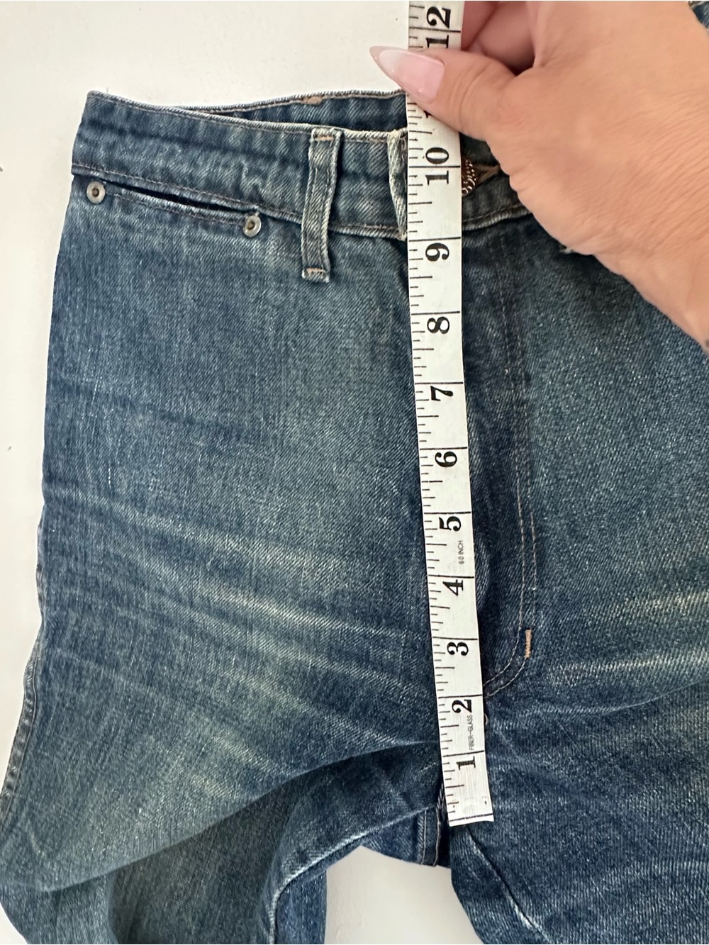 VTG 70s Anne Klein High Rise Western Yoke Straight Jeans Scovill zipper Size 12 - Picture 9 of 12